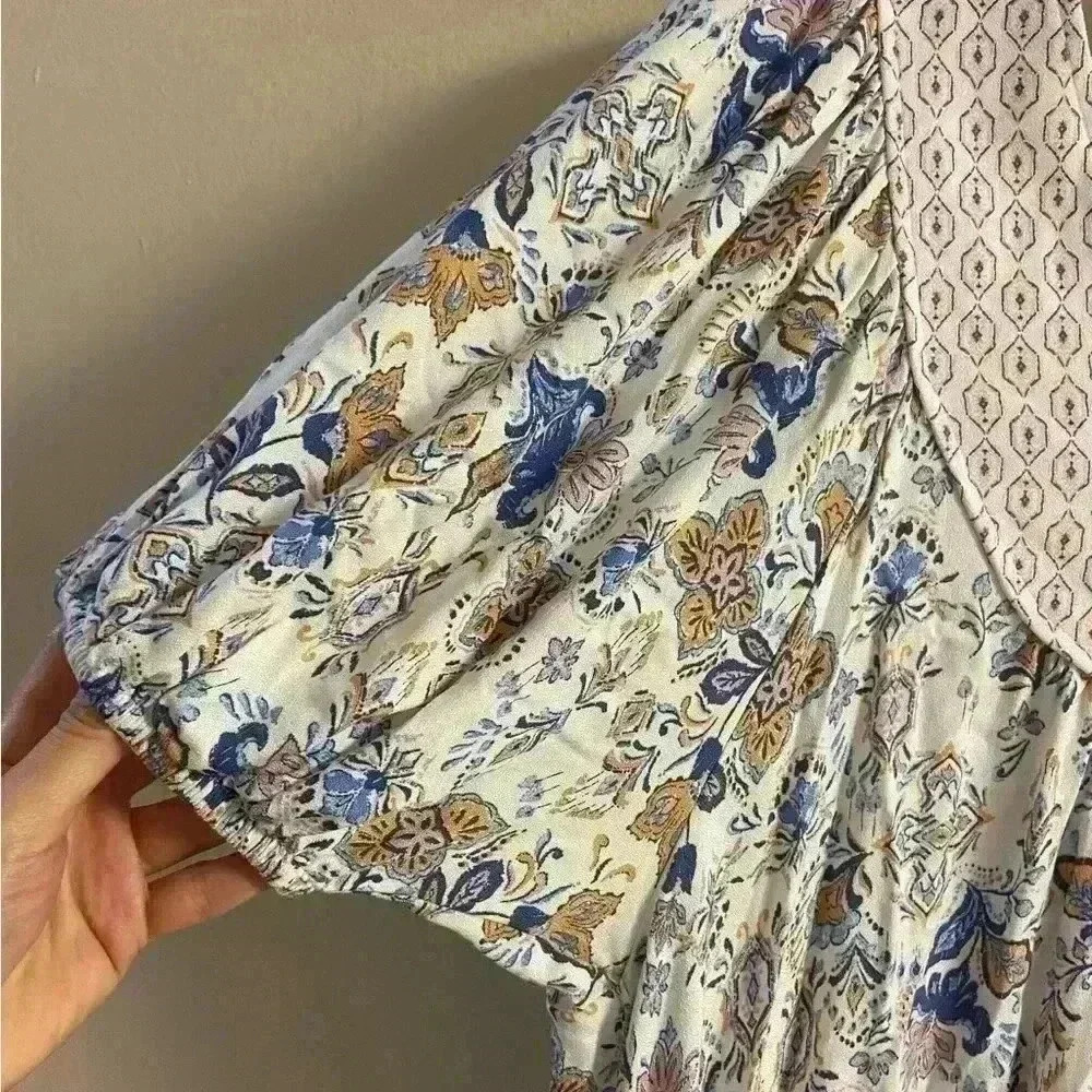 Lucky Brand midi dress short sleeves granny lagon look. Medium. NWT - Picture 3 of 8